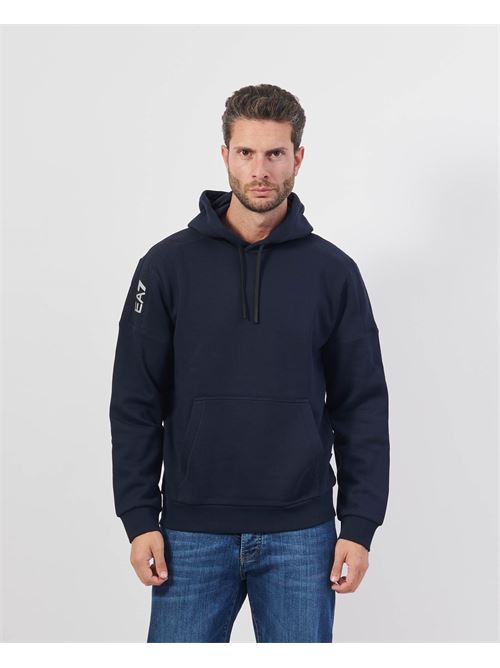 EA7 Men's Sweatshirt with Hood and Logo on Sleeve EMPORIO ARMANI EA7 | 6DPM18-PJVTZ1562